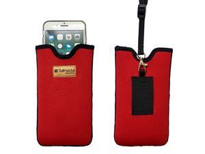 Men Women Neoprene Shockproof Phone Sleeve Pouch Carrying Case with Neck Lanyard Belt Loop Holster for iPhone 1112 1112 Pro Max XR Samsung S20 A51 Google Pixel 4a 5G Red