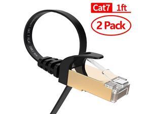 Cat7 Ethernet Cable 1 ft CAT 7 2 Pack Internet Network Cable Flat LAN Cables with RJ45 Connector for Router Modem Gaming Xbox 1ft Black 2Pack Cat7 Ethernet Cable 1 ft CAT 7 2 Pack Internet Network Cable Flat LAN Cables with RJ45 Connector for Router Modem Gaming Xbox 1ft Black 2Pack