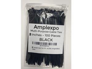 8 Standard Cable Ties 100 pieces 50lb strength Black