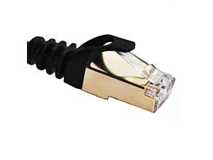 Ethernet Cable  CAT7 Network Cable RJ45 High Speed STP LAN Cord Gigabit 101001000Mbits Gold Plated Lead 50ft Black1pack