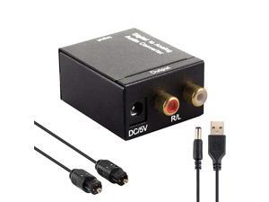 Digital Audio Converter Digital Optical Coaxial Toslink to Analog Audio Converter Stereo LR RCA Audio Adapter for HDTV DVD Bluray Home Cinema Systems PS3 Xbox X360 with Optical Cable and USB C Digital Audio Converter Digital Optical Coaxial Toslink to Analog Audio Converter Stereo LR RCA Audio Adapter for HDTV DVD Bluray Home Cinema Systems PS3 Xbox X360 with Optical Cable and USB C