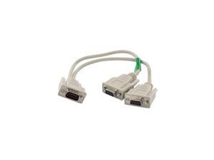 DB9 Male to 2 Female Serial Rs232 Splitter Cable 12 Inches DB9 Male to 2 Female Serial Rs232 Splitter Cable 12 Inches