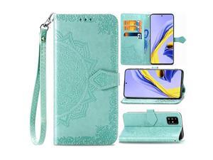 Samsung Galaxy A51 Wallet Case Flower Embossed Premium PU Leather Wallet Flip Protective Phone Case Cover with Card Slots and Stand Samsung Galaxy A51 2020 Release Green Samsung Galaxy A51 Wallet Case Flower Embossed Premium PU Leather Wallet Flip Protective Phone Case Cover with Card Slots and Stand Samsung Galaxy A51 2020 Release Green