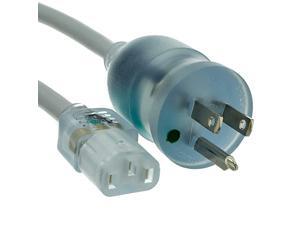 6 feet Hospital Grade Green Dot Power Cord Nema 515 Male to C13 Female Clear Plug 14 AWG SJT 15 Amp125 Volt Power Supply Cord Clear 6 feet Hospital Grade Green Dot Power Cord Nema 515 Male to C13 Female Clear Plug 14 AWG SJT 15 Amp125 Volt Power Supply Cord Clear