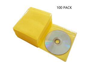 100 Pack Premium CD DVD Sleeves,Thick Non-Woven Material Double-Sided Refill Plastic Sleeve for CD and DVD Storage Binders Disc Case (Yellow) 100 Pack Premium CD DVD Sleeves,Thick Non-Woven Material Double-Sided Refill Plastic Sleeve for CD and DVD Storage Binders Disc Case (Yellow)