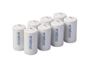 Panasonic BQBS1E8SA D Size Battery Adapters for Use with NiMH Rechargeable AA Battery Cells 8 Pack