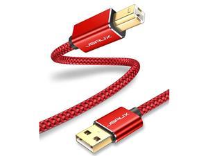 Printer Cable  15ft USB 20 Type A Male to B Male Printer Scanner Cord High Speed Compatible with HP Canon Lexmark Epson Dell Xerox Samsung and More Red