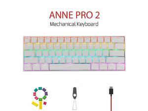 Anne Pro 2 Mechanical Gaming Keyboard 60 True RGB Backlit WiredWireless Bluetooth 50 PBT Typec Up to 8 Hours Extended Battery Life Full Keys Programmable Kailh Box White Black Anne Pro 2 Mechanical Gaming Keyboard 60 True RGB Backlit WiredWireless Bluetooth 50 PBT Typec Up to 8 Hours Extended Battery Life Full Keys Programmable Kailh Box White Black