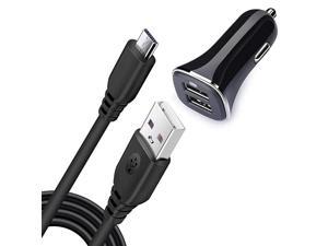 Port Fast Car Charger Adapter Android Phone Charger Car Plug Micro USB Cord Cable Compatible Samsung Galaxy S6 S7 Edge A6 A10s Note 5 J3 J7 Prime LG K30 K20 K10 V10 G3 G4 Moto E5 E4 G4 G5