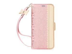 Galaxy S9 Plus Case 62 inchGalaxy S9 Plus Wallet Case Luxurious Romantic Carved Flower Leather Wallet Case with Makeup Mirror and Kickstand Feature for Samsung Galaxy S9 Plus Rose Gold