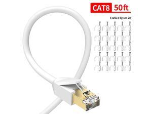 Cat 8 Ethernet Cable 50 ft Network Internet Cable Patch RJ45 HighSpeed Gold Plated Plug SSTP LAN Wire for Router Modem Gaming Xbox PS4 Switch 50ft White50 ft Cat 8 Ethernet Cable 50 ft Network Internet Cable Patch RJ45 HighSpeed Gold Plated Plug SSTP LAN Wire for Router Modem Gaming Xbox PS4 Switch 50ft White50 ft