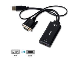 VGA to HDMI  VGA to HDMI Adapter with Audio Support and 1080P Resolution VGA Input to HDMI Output