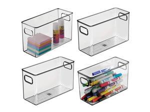 Plastic Home Office Storage Organizer Bin with Handles Container for Cabinets Drawers Desks Workspace BPA Free for Pens Pencils Highlighters 4 Wide 4 Pack Smoke Gray Plastic Home Office Storage Organizer Bin with Handles Container for Cabinets Drawers Desks Workspace BPA Free for Pens Pencils Highlighters 4 Wide 4 Pack Smoke Gray