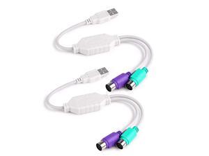 2Pack Dual PS2 to USB Adapter for PS2 Port Mouse and Keyboard Support KVM Switch 2Pack Dual PS2 to USB Adapter for PS2 Port Mouse and Keyboard Support KVM Switch