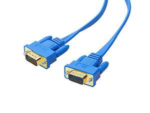 Flat Thin Extra Long VGA Cable 25 ft Male to Male 15 Pin Connector Computer Monitor Cord 1080p HD High Resolution8 Meter Blue Flat Thin Extra Long VGA Cable 25 ft Male to Male 15 Pin Connector Computer Monitor Cord 1080p HD High Resolution8 Meter Blue
