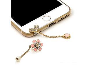 2 Pcs Cute Bling Dust Plugs AccessoriesCell CharmsEar Jack for iPhone 6 SeriesSamsung Galaxy S6 SeriesNote 5HTC M9LG G4 and Other 35mm Earphone Jack Downward Combination 2