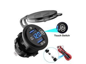 Upgraded Version Quick Charge 30 Dual USB Car Charger Waterproof 36W 12V USB Outlet Fast Charge with Voltmeter amp Switch for 12V24V Car Boat Marine ATV Bus Truck and More Upgraded Version Quick Charge 30 Dual USB Car Charger Waterproof 36W 12V USB Outlet Fast Charge with Voltmeter amp Switch for 12V24V Car Boat Marine ATV Bus Truck and More