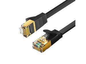 Cat 8 Ethernet Cable 10ft  Flat Network LAN Cable Cord 40 Gigabit Internet Router Cable High Speed RJ45 Wire for Computer Laptop Switch Box 10Feet 3M Black