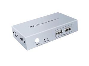2 Port HDMI KVM Switch 2x1, UHD 4K@30Hz, Powered by USB, Compatible with Windows Mac Linux, Support Normal Wireless Keyboard and Mouse, Sliver, with 2 HDMI and USB Cables 2 Port HDMI KVM Switch 2x1, UHD 4K@30Hz, Powered by USB, Compatible with Windows Mac Linux, Support Normal Wireless Keyboard and Mouse, Sliver, with 2 HDMI and USB Cables
