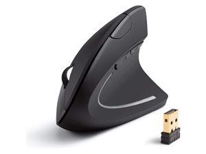 24G Wireless Vertical Ergonomic Optical Mouse 800 1200 1600 DPI 5 Buttons for Laptop Desktop PC Macbook Black 24G Wireless Vertical Ergonomic Optical Mouse 800 1200 1600 DPI 5 Buttons for Laptop Desktop PC Macbook Black