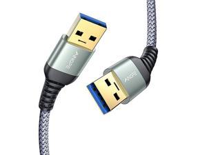 Pack] USB 3.0 Cable, USB to USB Cable, USB A Male to Male Cable [3.3FT+ 3.3FT] [Never Rupture] Double End USB Cord Compatible with Hard Drive Enclosures, DVD Player, Laptop Cooler and More