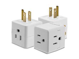 3 Outlet Wall Adapter Tap 3 Pack 3Prong Portable Travel Mini Plug Grounded Indoor AC Outlet ETL Listed White 3 Outlet Wall Adapter Tap 3 Pack 3Prong Portable Travel Mini Plug Grounded Indoor AC Outlet ETL Listed White