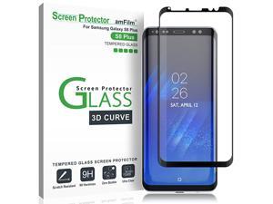 Glass Screen Protector for Samsung Galaxy S8 Plus 3D Curved Tempered Glass Dot Matrix with Easy Installation Tray Case Friendly Black