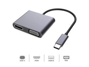 USB C to HDMI VGA Adapter USB Type C Hub with 4K HDMI 1080P VGA PD Charging USB 30 4 in 1 Type C Multiport Converter for MacBook ProiPad ProGoogle PixelBookDell XPS USB C to HDMI VGA Adapter USB Type C Hub with 4K HDMI 1080P VGA PD Charging USB 30 4 in 1 Type C Multiport Converter for MacBook ProiPad ProGoogle PixelBookDell XPS