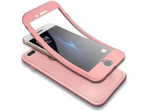 iPhone 7 Plus CaseiPhone 8 Plus Case 360 Degree Full Body Coverage Front Back Protecive Soft TPU Silicone Rubber Case + Tempered Glass Screen Protector Rose Gold iPhone 7 Plus CaseiPhone 8 Plus Case 360 Degree Full Body Coverage Front Back Protecive Soft TPU Silicone Rubber Case + Tempered Glass Screen Protector Rose Gold