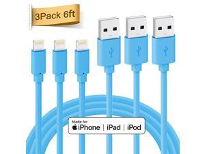 Lightning Cable Certificated 3 Pack 6ft iPhone Cord for iPhone X 8 8 Plus 7 7 Plus 6s 6s Plus 6 6 Plus SE 5s 5c 5 iPad Mini iPad Air iPad Pro iPod and More Blue Lightning Cable Certificated 3 Pack 6ft iPhone Cord for iPhone X 8 8 Plus 7 7 Plus 6s 6s Plus 6 6 Plus SE 5s 5c 5 iPad Mini iPad Air iPad Pro iPod and More Blue