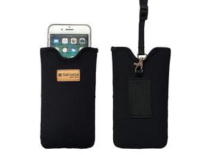 Men Women Neoprene Shockproof Phone Sleeve Pouch Carrying Case with Neck Lanyard Belt Loop Holster for iPhone 1112 1112 Pro Max XR Samsung S20 A51 Google Pixel 4a 5G Black