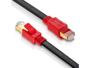 Flat Cat8 Ethernet Cable 20ft 26AWG Cat 8 LAN Network Cable 40Gbps 2000Mhz High Speed Gigabit Professional Premium SFTP Internet Cable Compatible with Cat7Cat5Cat5eCat6Cat6e Flat Cat8 Ethernet Cable 20ft 26AWG Cat 8 LAN Network Cable 40Gbps 2000Mhz High Speed Gigabit Professional Premium SFTP Internet Cable Compatible with Cat7Cat5Cat5eCat6Cat6e