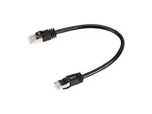 RJ45 Cat 7 HighSpeed Gigabit Ethernet Patch Internet Cable 10Gbps 600MHz Black 1Foot 5Pack