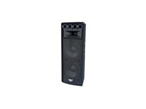 Portable Cabinet PA Speaker System - 1600 Watt Outdoor Sound System Vehicle Stereo Speakers w/ Dual 12" Woofers, 3.4" Piezo Tweeters, 5"x12" Super Horn Midrange, Crossover Network - Pro PADH212