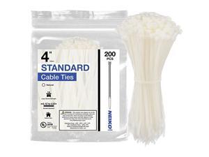 51259A Natural White 4Inch Heavy Duty Cable Zip Ties 200Piece | 18 lb Tensile Strength 51259A Natural White 4Inch Heavy Duty Cable Zip Ties 200Piece | 18 lb Tensile Strength