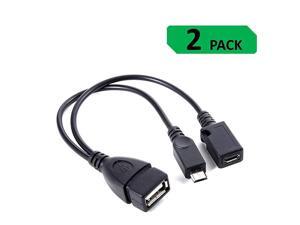 2 Pack  USB Port Adapter Micro OTG Cable and Power Compatible with Streaming Sticks Media Devices Rii and Logitech Keyboards and Nintendo Switch SNES NES Classic