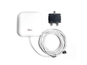 Wide Band 698-2700 MHz Wall Mount Panel Antenna with 2 Way Splitter N-Female Connectors,50FT N-Male to N-Male Coaxial Cable for Signal Booster,Compatible with All US Carriers 2G/3G/4G LTE Wide Band 698-2700 MHz Wall Mount Panel Antenna with 2 Way Splitter N-Female Connectors,50FT N-Male to N-Male Coaxial Cable for Signal Booster,Compatible with All US Carriers 2G/3G/4G LTE