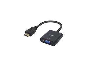 HDMI to VGA  GoldPlated HDMI to VGA Adapter Male to Female Compatible for Computer Desktop Laptop PC Monitor Projector HDTV Chromebook Raspberry Pi Roku Xbox and More Black