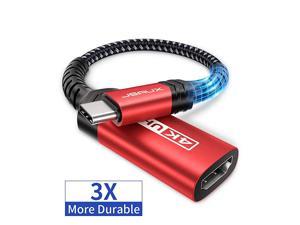 USB-C to HDMI Female Adapter 4K@60Hz,  USB Type-C to HDMI Adapter Cord [Thunderbolt 3] Compatible with MacBook Pro 2018 2017, iPad Pro 2021, Samsung Galaxy S20 Note10 S10 S9 S8, Dell XPS 15-Red