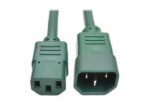 Standard Computer Power Extension Cord 10A 18 AWG IEC320C14 to IEC320C13 Green 2 ft P004002AGN Standard Computer Power Extension Cord 10A 18 AWG IEC320C14 to IEC320C13 Green 2 ft P004002AGN