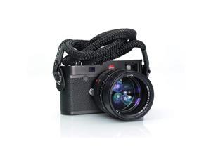 Luxury Sheetline Black Rope Camera Strap with Napa Leather Ends and electroplated mounting Rings Luxury Sheetline Black Rope Camera Strap with Napa Leather Ends and electroplated mounting Rings
