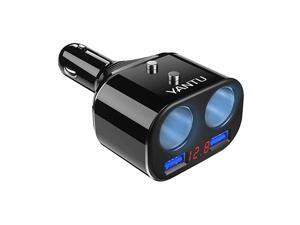 Cigarette Lighter Splitter,Dual USB Car Charger,LED Voltage Display,2 Sockets,12V Car Splitter Adapter Dashcam Replaceable fus Cigarette Lighter Splitter,Dual USB Car Charger,LED Voltage Display,2 Sockets,12V Car Splitter Adapter Dashcam Replaceable fus