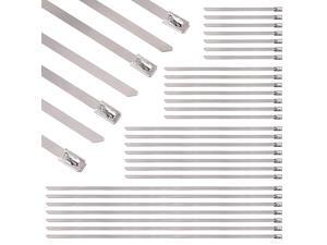 100Pcs 4 Sizes Stainless Steel Exhaust Strap Wrap Coated Locking Cable Zip Ties Perfect for Automotive Parts Home Computer Repair 4 59 8118 100Pcs 4 Sizes Stainless Steel Exhaust Strap Wrap Coated Locking Cable Zip Ties Perfect for Automotive Parts Home Computer Repair 4 59 8118