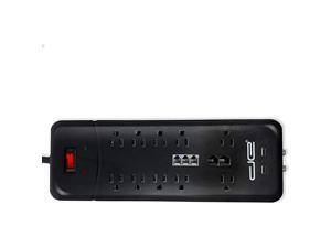 8ft Heavy Duty 10Outlet 3500 Joules Surge Protector Power Strip 8 Foot Long Extension Cord Two USB Charging Ports Coaxial Phone Protection ETL Listed 15 AMP Black 8ft Heavy Duty 10Outlet 3500 Joules Surge Protector Power Strip 8 Foot Long Extension Cord Two USB Charging Ports Coaxial Phone Protection ETL Listed 15 AMP Black