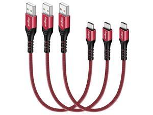 USB C Cable 3 Pack 1ft Short Type C 20 Cable Fast Charge and HighSpeed Data Transfer Compatible with Moto G6 G7 Galaxy S8 S8+ S9 Oneplus 7 7pro Sony Xperia L1 XA2 Huawei P20 Lite Red