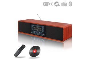 CD Player FM Radio Bookshelf Stereo System for Home with Bluetooth Streaming Retro Component HiFi Speakers 3EQ Audio Setup Boombox Soundbar Wood Crafted AUX SD USB RCA Remote Control CD Player FM Radio Bookshelf Stereo System for Home with Bluetooth Streaming Retro Component HiFi Speakers 3EQ Audio Setup Boombox Soundbar Wood Crafted AUX SD USB RCA Remote Control