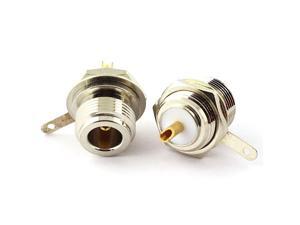 2PCS N Female Panel Mount with Nut Bulkhead Handle Solder Post Connector RF Coax Coaxial Adapter 2PCS N Female Panel Mount with Nut Bulkhead Handle Solder Post Connector RF Coax Coaxial Adapter