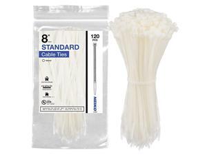 51253A Natural White 8Inch Heavy Duty Cable Zip Ties 120 pcs | 75 lb Tensile Strength 51253A Natural White 8Inch Heavy Duty Cable Zip Ties 120 pcs | 75 lb Tensile Strength