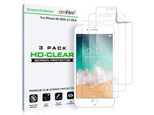 Screen Protector for iPhone SE 2020 8 7 6S 6 3 Pack HD Clear Flex Film Case Friendly