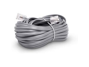 Line Cord 25 Feet Modular TeleExtension Cord 25 Feet 2 Conductor 2 pin 1 line Cable Works Great with FAX AIO and Other Machines Grey